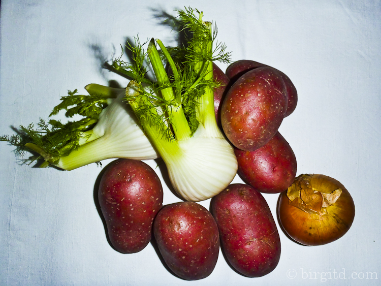 Zutaten für die Kartoffel-Fenchel-Pfanne