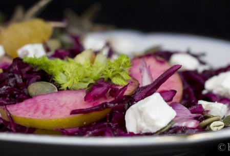 Knackig-fruchtiger Fenchel-Rotkraut-Salat mit Schafskäse