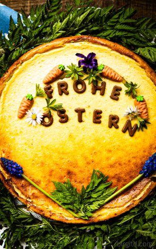 Käse-Schokoladenkuchen mit Eierlikör - für die Oster-Kaffeetafel