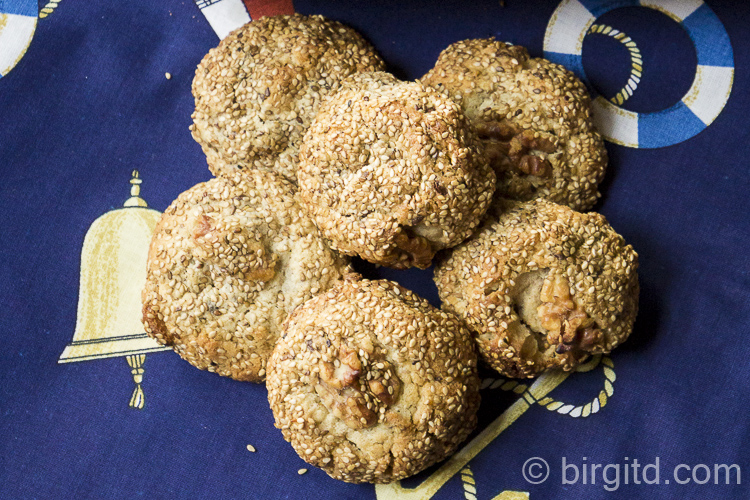 Sesam-Schoko-Walnuss-Cookies